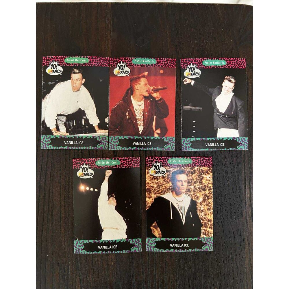 Vanilla Ice 1991 Yo! MTV Raps Proset Musicards lot 5 cards